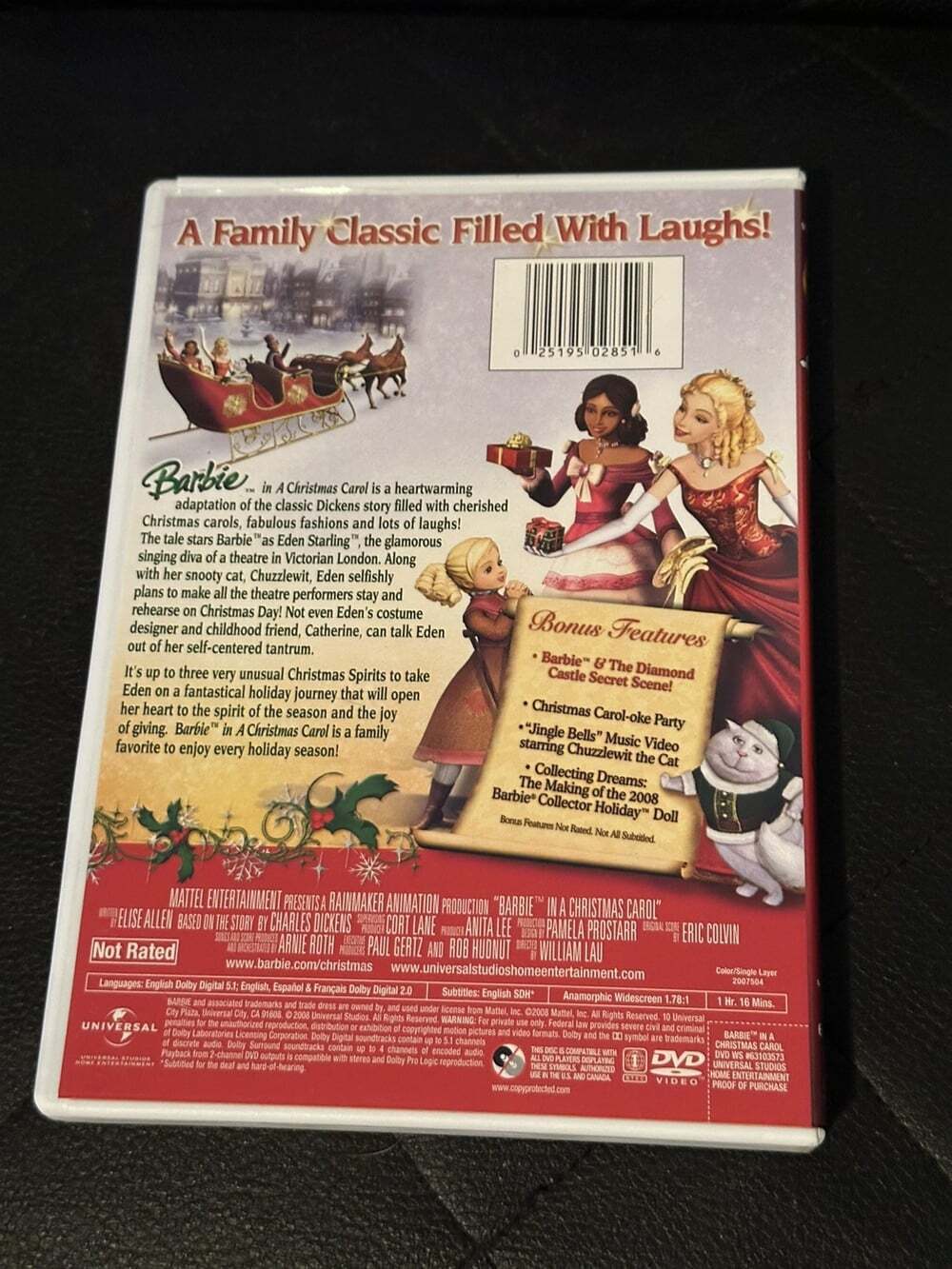 Barbie In A Christmas Carol DVD Animated Family Holiday (Preowned) (UNTESTED) - Picture 3 of 6